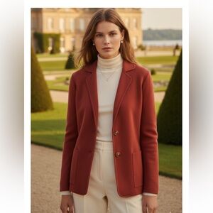 J Crew Two-button sweater blazer in Burgundy Size XS $148 BS881